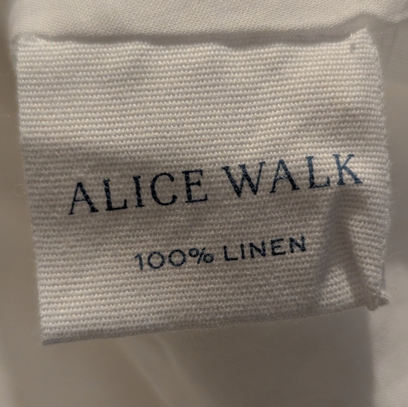 NWT Alice Walk Band Collar Long Sleeve Linen Tiered White Cottagecore Dress M - Picture 9 of 9